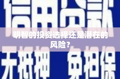 高陵明智的投资选择还是潜在的风险？