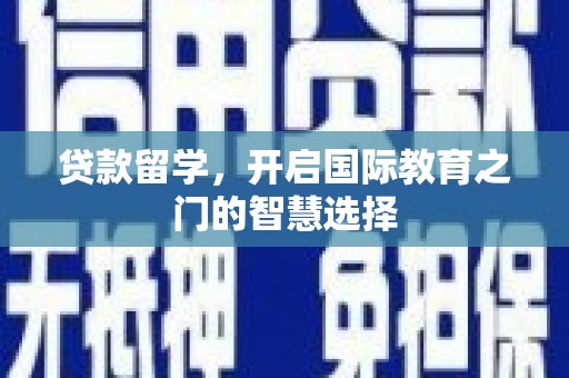 高陵贷款留学，开启国际教育之门的智慧选择