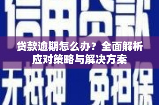 高陵贷款逾期怎么办？全面解析应对策略与解决方案