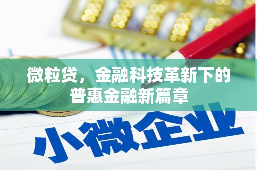 高陵微粒贷，金融科技革新下的普惠金融新篇章