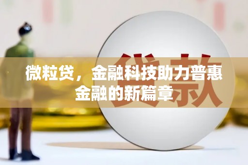 高陵微粒贷，金融科技助力普惠金融的新篇章