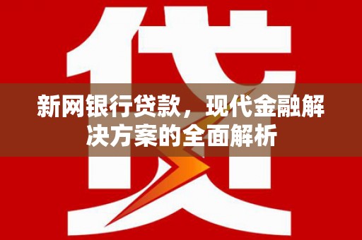 高陵新网银行贷款，现代金融解决方案的全面解析