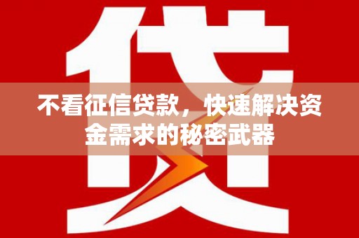 高陵不看征信贷款，快速解决资金需求的秘密武器