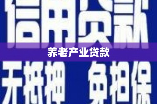 高陵养老产业贷款