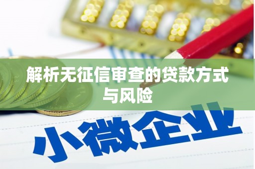 高陵解析无征信审查的贷款方式与风险